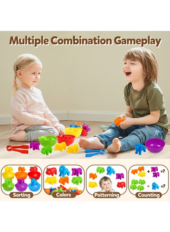 USATDD Counting Animal Toys Color Matching Games Preschool Learning Activities Sorting Stacking Toys Math Couting Educational Sensory Montessori Toy for Toddlers Kids Ages 3 4 5 - Image 4