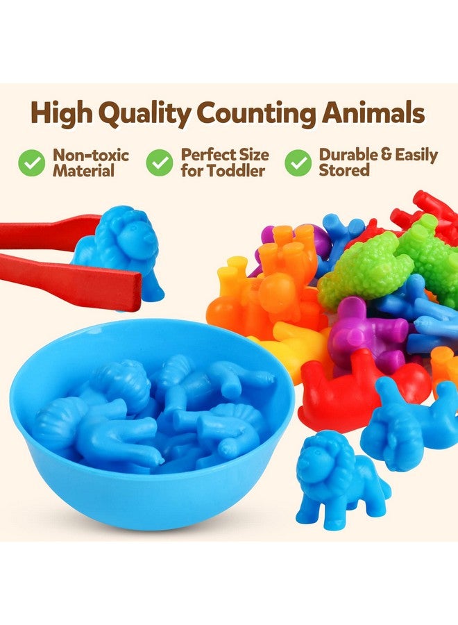 USATDD Counting Animal Toys Color Matching Games Preschool Learning Activities Sorting Stacking Toys Math Couting Educational Sensory Montessori Toy for Toddlers Kids Ages 3 4 5 - Image 2