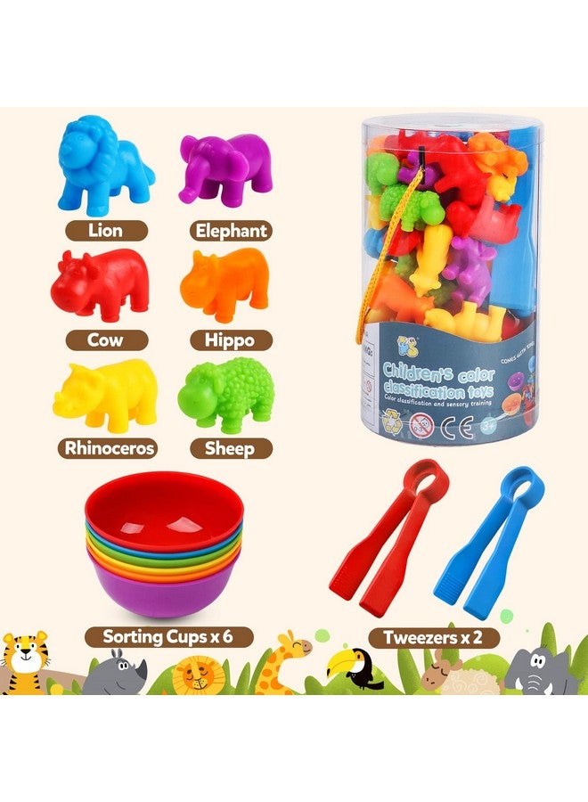 USATDD Counting Animal Toys Color Matching Games Preschool Learning Activities Sorting Stacking Toys Math Couting Educational Sensory Montessori Toy for Toddlers Kids Ages 3 4 5 - Image 3