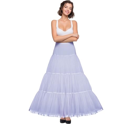 Shimaly Women's Floor Length Wedding Petticoat Long Underskirt for Formal Dress (XL-3XL, White) - Image 4
