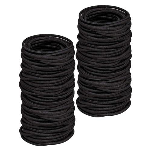 WillingTee 200PCS Small Hair TiesNo Crease Baby Hair TiesElastic Hair Ponytail Holder Hair Accessories for Baby Girls Infants Toddlers KidsBlack - Image 1