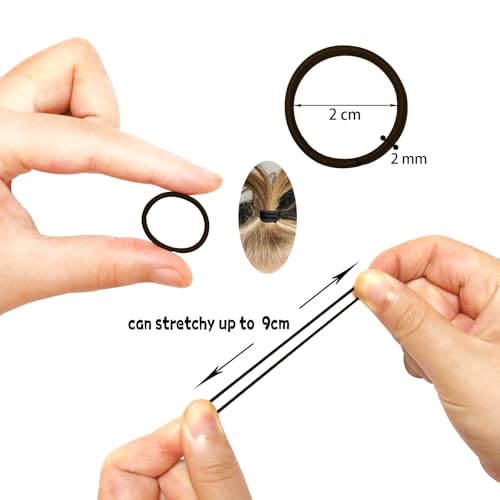 WillingTee 200PCS Small Hair TiesNo Crease Baby Hair TiesElastic Hair Ponytail Holder Hair Accessories for Baby Girls Infants Toddlers KidsBlack - Image 3