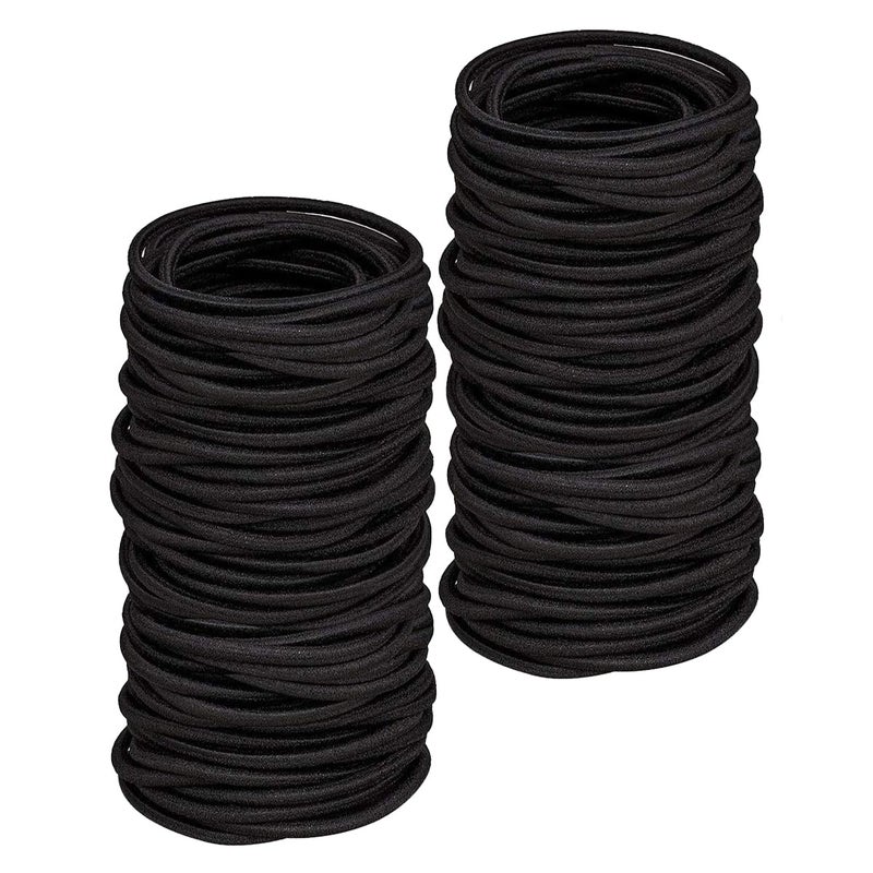 WillingTee 200PCS Small Hair TiesNo Crease Baby Hair TiesElastic Hair Ponytail Holder Hair Accessories for Baby Girls Infants Toddlers KidsBlack - Image 2