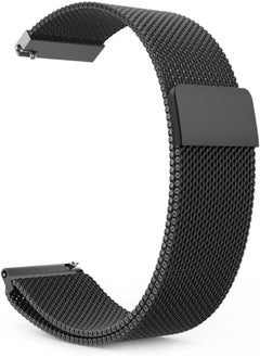 Generic Milanese Loop Stainless Steel Smartwatch Strap (Black, 46mm)