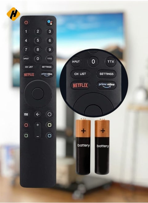 Battery Included Replacement Remote Control for Xiaomi Mi TV Stick – Compatible with Xiaomi Mi TV 4S, 4A, XMRM-010, L55MS-5A, L65M5-5ASP, L32M5-5ASP, L43M5-5ASP, L55M5-5ASP, L65M5-5ASP, L65M5-5SIN – Bluetooth & Voice Control