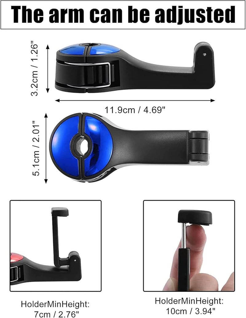 comfrt 2 in 1 Car Headrest Hidden Hook, 2023 New 2 in 1 Car Seat Headrest Hook, 360° Rotation Headrest Hooks, for Bag, Purse, Toys, Groceries (‎Silver) - Image 2