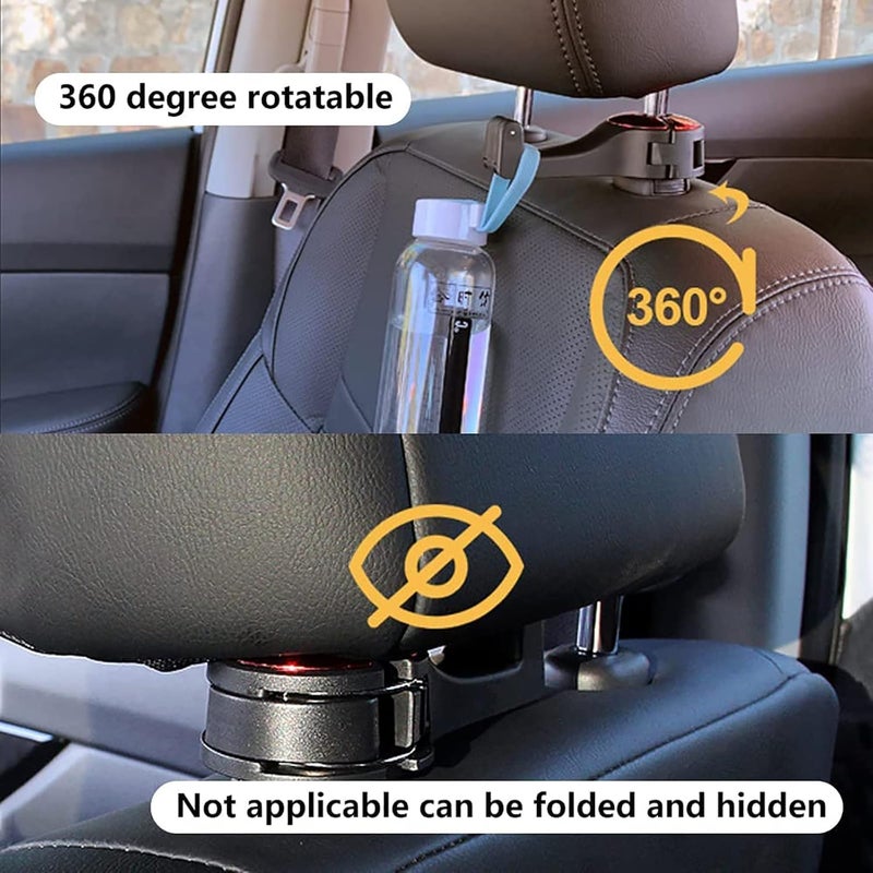 comfrt 2 in 1 Car Headrest Hidden Hook, 2023 New 2 in 1 Car Seat Headrest Hook, 360° Rotation Headrest Hooks, for Bag, Purse, Toys, Groceries (‎Silver) - Image 5