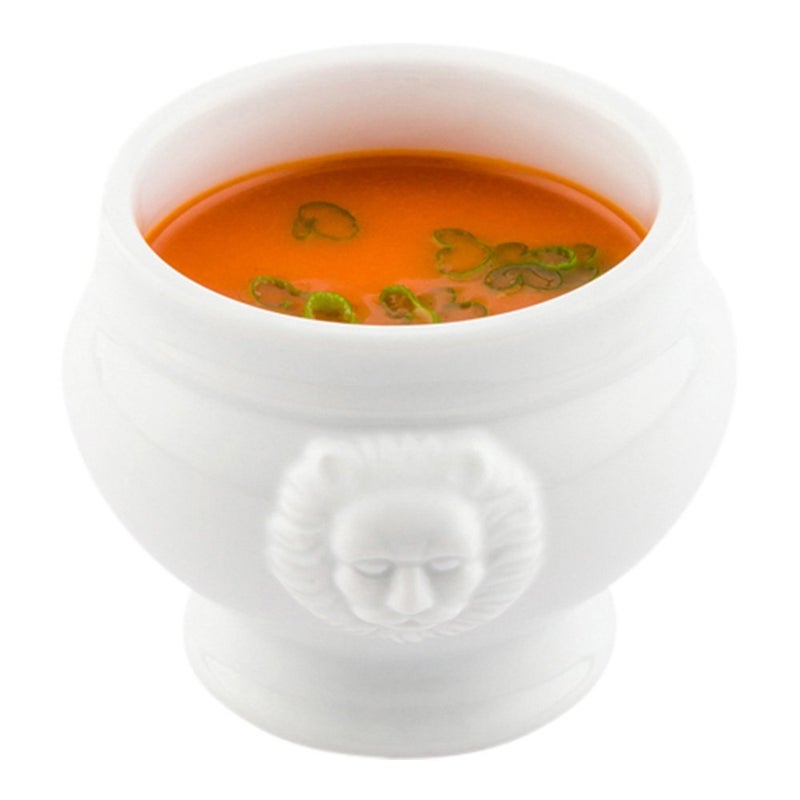 Restaurantware Restaurantware 6 Ounce Porcelain Bowls 10 Lion Head Design Porcelain Small Bowls  MicrowaveSafe OvenSafe White Porcelain White Bowls ChipResistant Round 