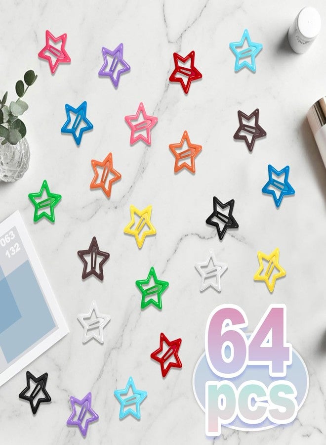 ايلان 64 قطعة من مشابك الشعر المعدنية اللطيفة على شكل نجمة للنساء والفتيات - مشابك صغيرة قوية التثبيت للشعر الخفيف والناعم والقصير (12 لونًا متنوعًا) - Image 3