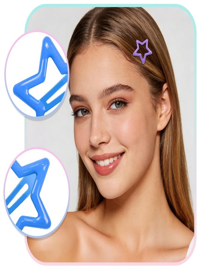 ايلان 64 قطعة من مشابك الشعر المعدنية اللطيفة على شكل نجمة للنساء والفتيات - مشابك صغيرة قوية التثبيت للشعر الخفيف والناعم والقصير (12 لونًا متنوعًا) - Image 4