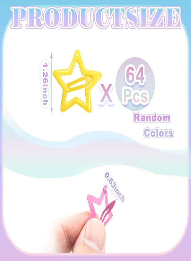 ايلان 64 قطعة من مشابك الشعر المعدنية اللطيفة على شكل نجمة للنساء والفتيات - مشابك صغيرة قوية التثبيت للشعر الخفيف والناعم والقصير (12 لونًا متنوعًا) - Image 2