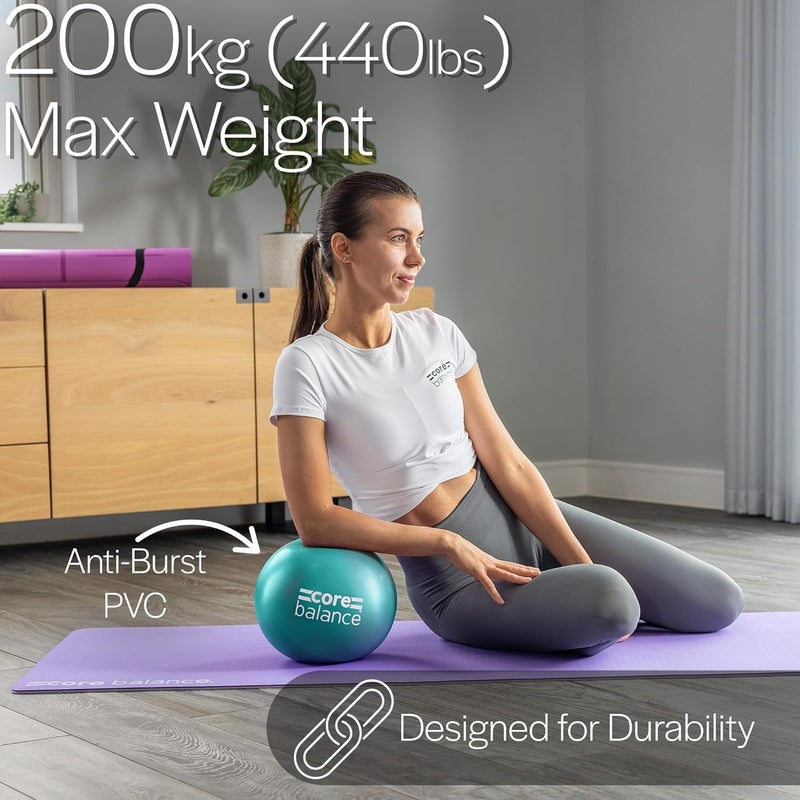 Core Balance 9 Inch Anti Burst Pilates Ball - Mini Exercise Ball for Yoga, Barre, Stretching and Core Stability Workout - Image 3