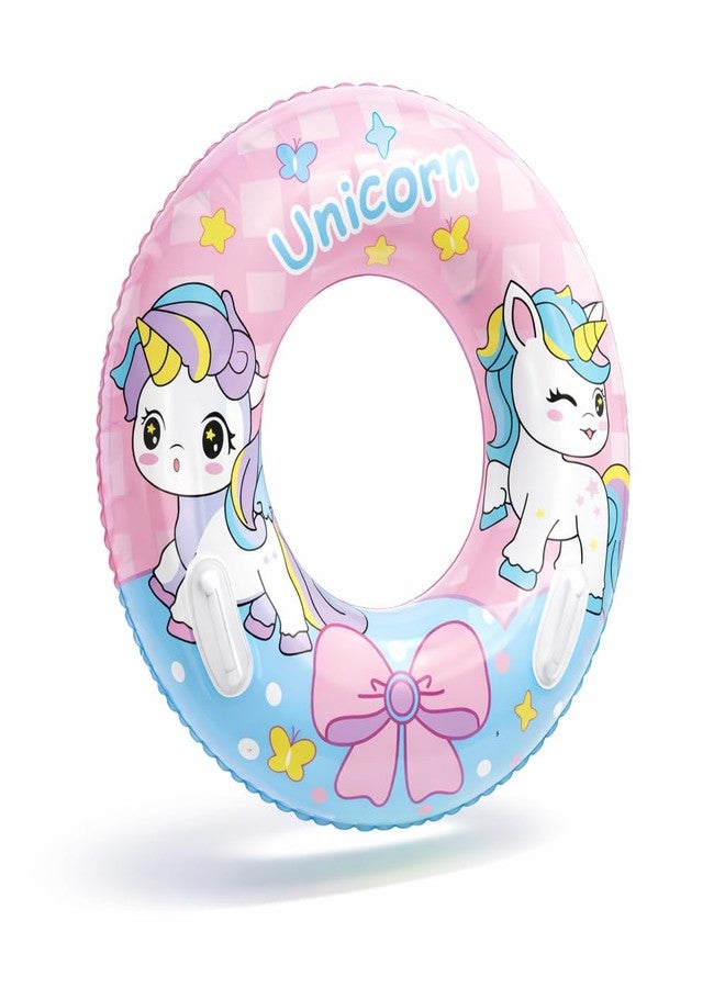 Jukusa Unicorn Baby Swimming Ring with Removable Sun Canopy, Inflatable Toddler Float Seat with Secure Leg Holes, Cute Kids Pool Float, Summer Water Fun Swim Trainer - Image 1