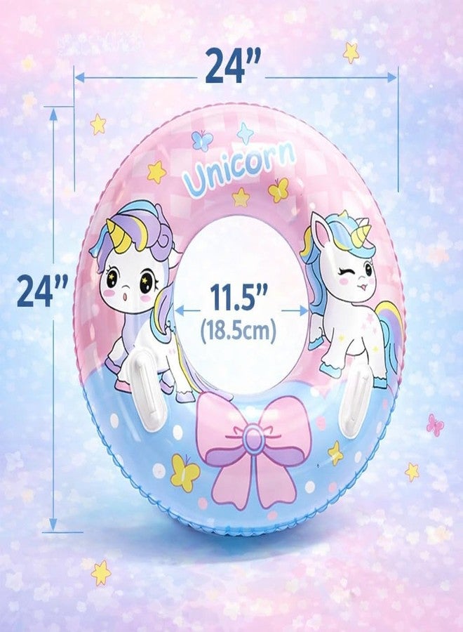 Jukusa Unicorn Baby Swimming Ring with Removable Sun Canopy, Inflatable Toddler Float Seat with Secure Leg Holes, Cute Kids Pool Float, Summer Water Fun Swim Trainer - Image 3