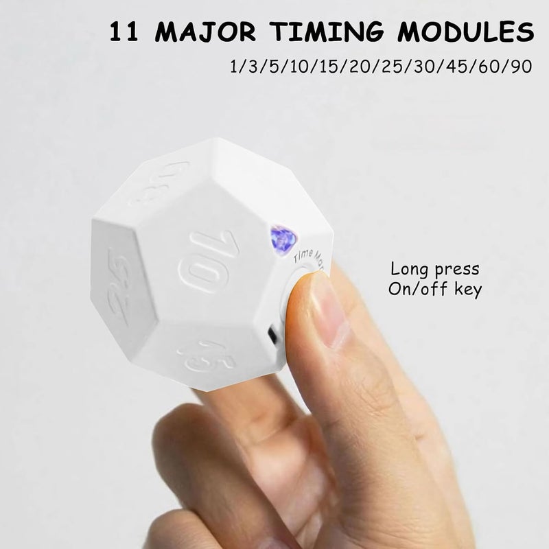Multi-goal comprehensive design Mini Cube Timer, Rechargeable Pomodoro Countdown Timer 11 Preset Time Desk Productivity Timer with Sound Vibrate Light Alarm Flip Timer for Time Management Workout Study Cooking Easy handling optimized design - Image 3