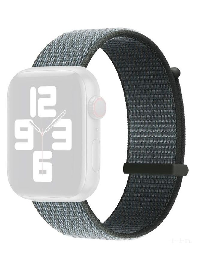 HuHa Hook and Loop Fastener Dual Section Replacement Watchband For Apple Watch Series 7/6/SE/5/4/3/2/1 42/44/45mm Storm Grey - Image 1