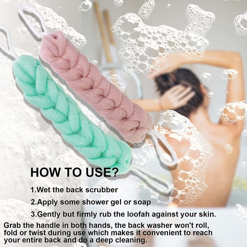 SUNBIRD Loofah For Bathing For Women Loofah For Bathing Scrub Loofah For Men Set of 3 Random Colour - Image 2