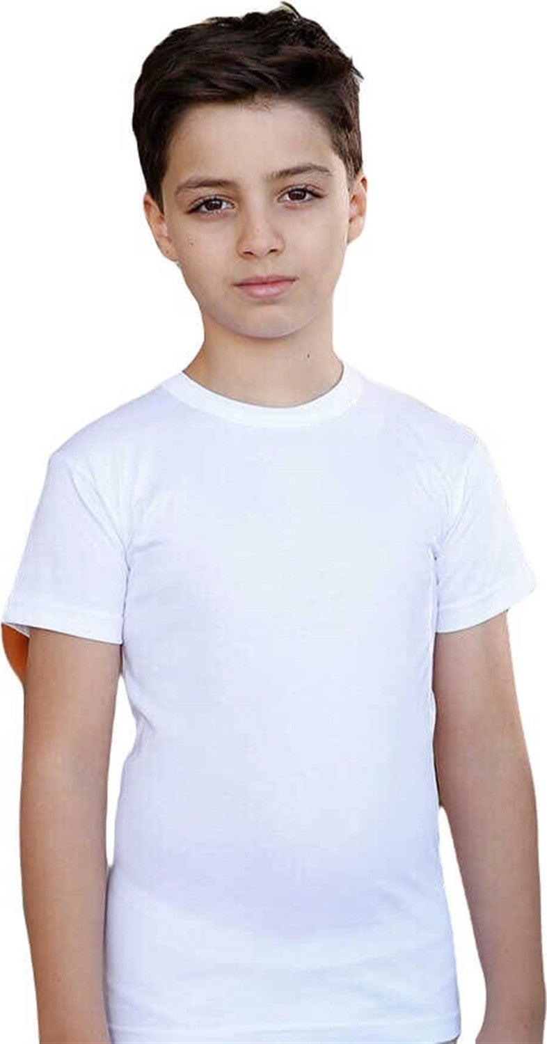 Berrak 12-Pack 1503 Zero Collar Short Sleeve Cotton Boy's Undershirt  - Image 1