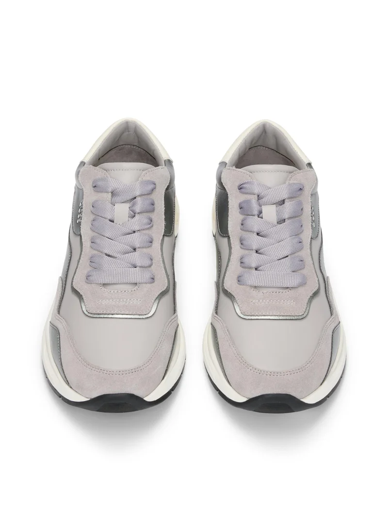 بوس Mixed-material trainers with suede and faux leather