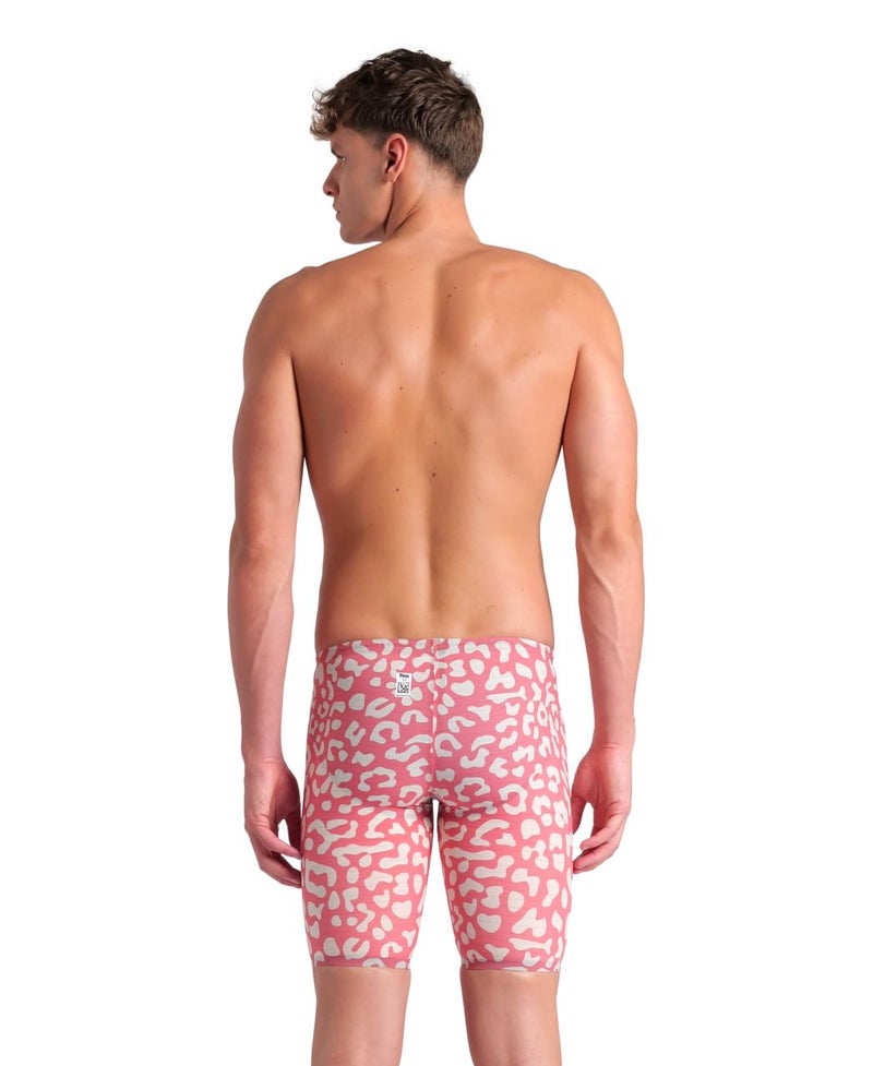 ARENA Powerskin Carbon Air2 Men's Racing Jammer Limited Edition Athletic Tech Suit Competitive Racing Swimsuit Endurance Swimwear, Leopard Print Geranium, US Size 24 - Image 2