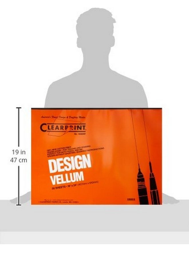 Clearprint - 18" X 24" 1000H Design Vellum Pad 16 Lb. 100% Cotton 50 Sheets 1 Each - Image 1