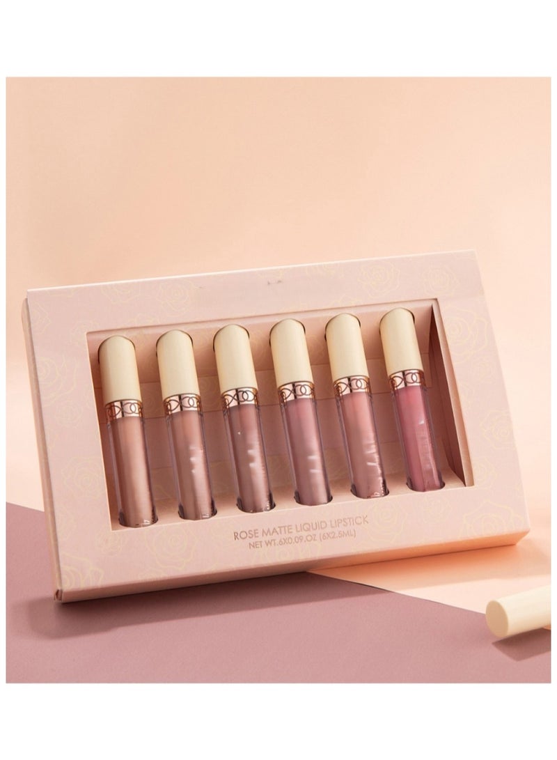 هويتك مجموعة أحمر شفاه سائل غير لامع من مجموعة B، مكونة من 6 قطع، غير لاصقة، مجموعة ملمع شفاه يدوم طويلاً - Image 5