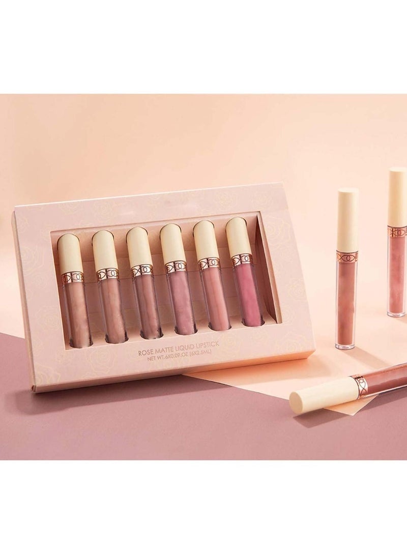 هويتك مجموعة أحمر شفاه سائل غير لامع من مجموعة B، مكونة من 6 قطع، غير لاصقة، مجموعة ملمع شفاه يدوم طويلاً - Image 3