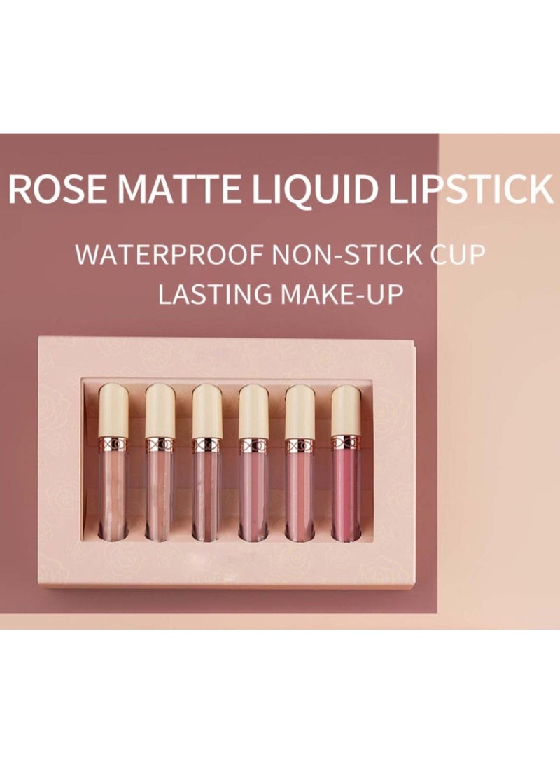 هويتك مجموعة أحمر شفاه سائل غير لامع من مجموعة B، مكونة من 6 قطع، غير لاصقة، مجموعة ملمع شفاه يدوم طويلاً - Image 4