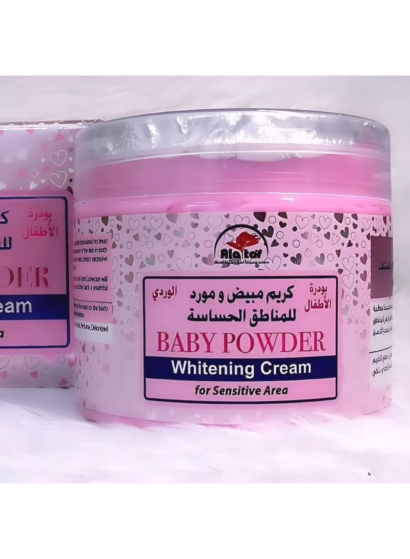 AL ATTAR Baby Powder Whitening Cream for Sensitive Areas – Gentle Brightening & Moisturizing Cream, Soft Baby Powder Scent - Image 1