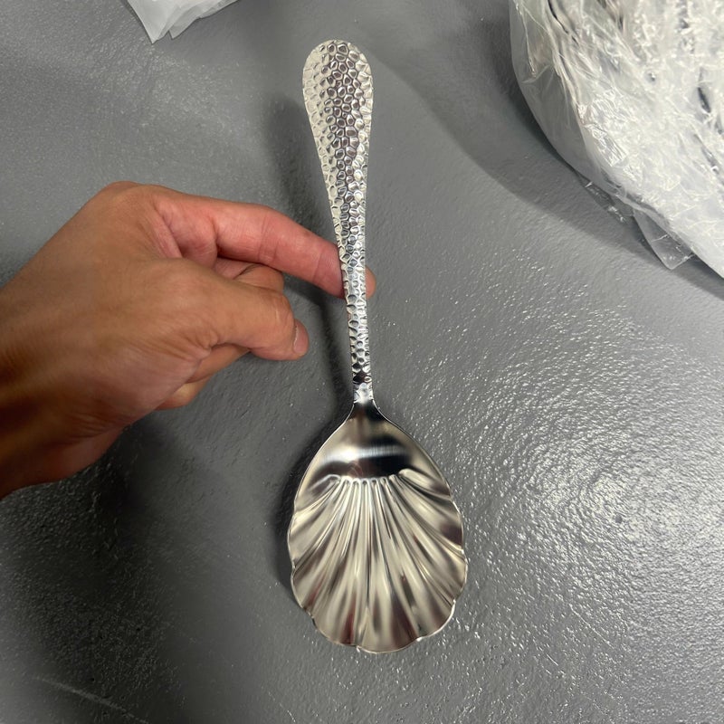 Stainless Steel Hammered Serving Spoon - Image 3