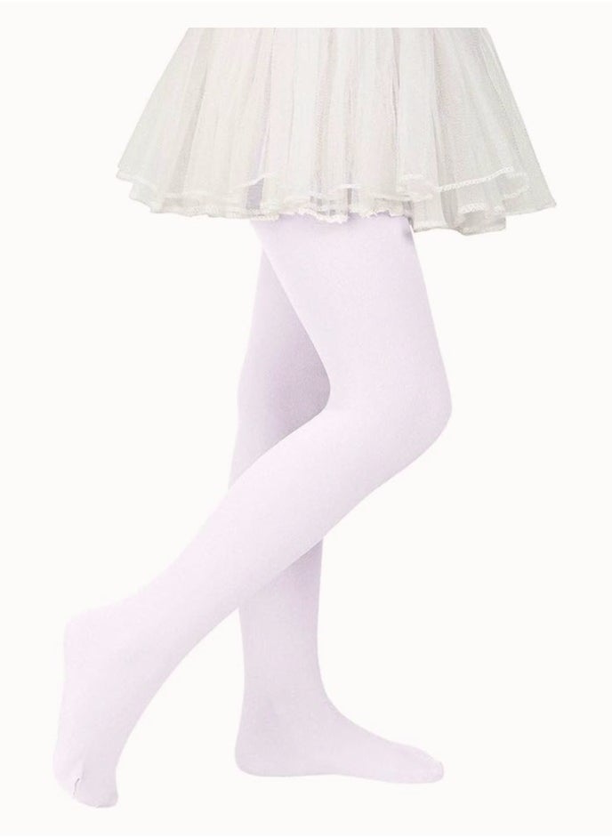 Perfectory School Uniform Tights for Girls Ballet Dance Footed Tight Ultra Soft-Black & Nude-2 Pairs  - Image 3
