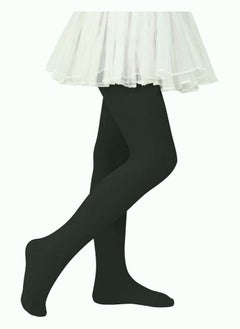 Perfectory School Uniform Tights for Girls Ballet Dance Footed Tight Ultra Soft-Black & Nude-2 Pairs  - Image 2
