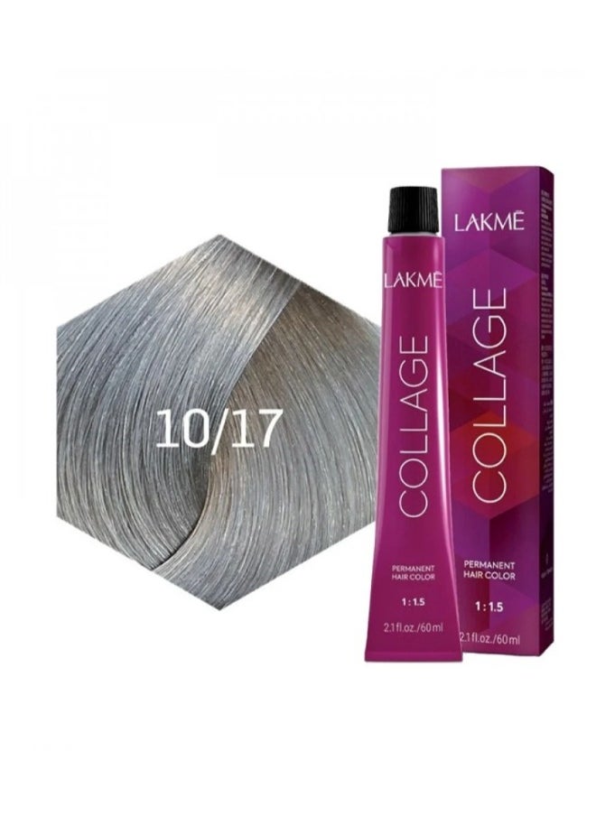 LAKME Collage Permanent Hair Color10/17 Blue Ash Platinum Blonde  60 Ml 