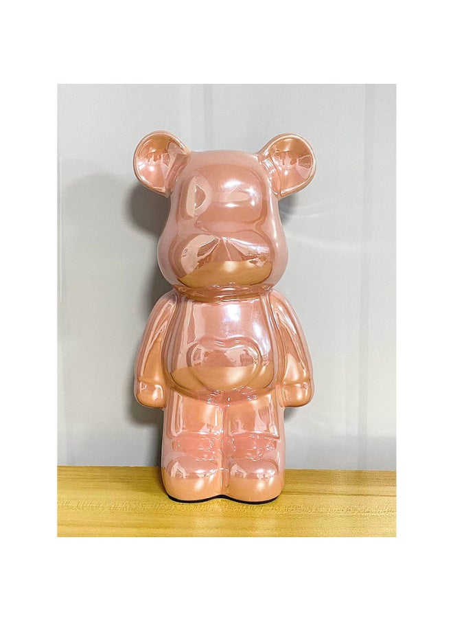 Generic Creative Internet Red Piggy Bank Bear Doll Hand-made Building Blocks Bear Cartoon Cute Sweetheart Bear Living Room Decorations-Color:21CM Cute Sweetheart Bear-Pink Pearl-Dimensions:11×9×21  - Image 1
