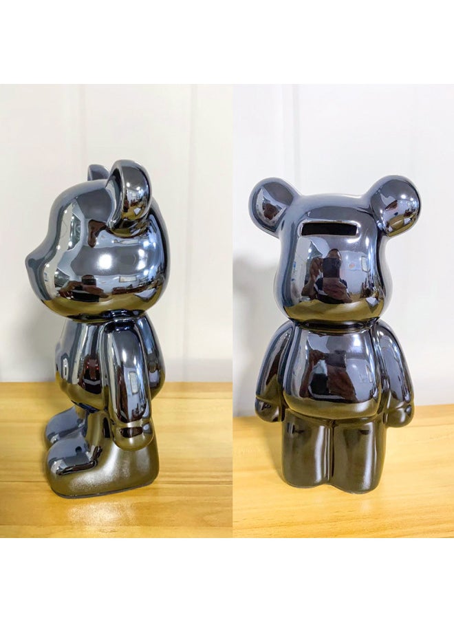 Generic Creative Internet Red Piggy Bank Bear Doll Hand-made Building Blocks Bear Cartoon Cute Sweetheart Bear Living Room Decorations-Color:21CM Cute Sweetheart Bear-Pink Pearl-Dimensions:11×9×21  - Image 3