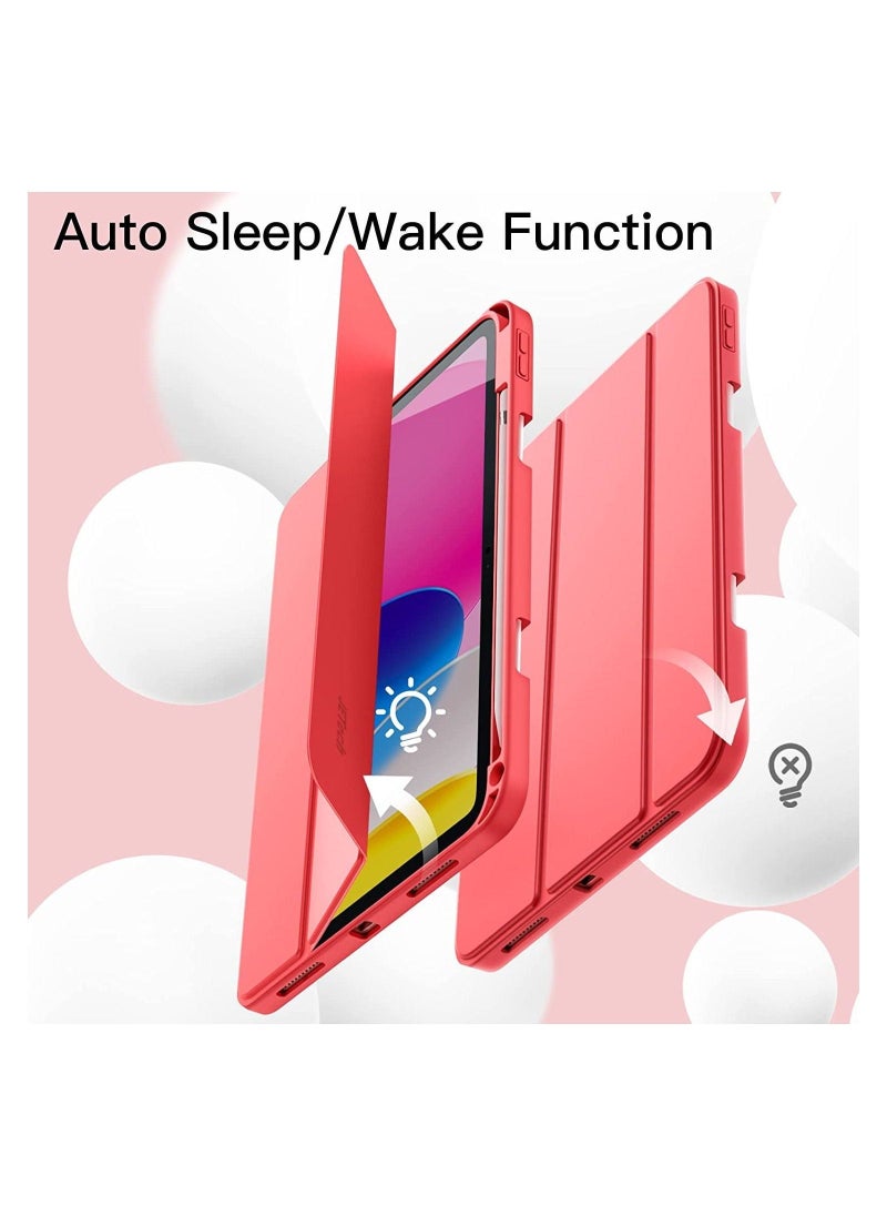 iPad Case (10.9 Inch, 2022 Model, 10th Generation) with Stylus Holder, Slim Tablet Cover with Soft TPU Back with Auto Sleep/Wake (Watermelon) - Image 4