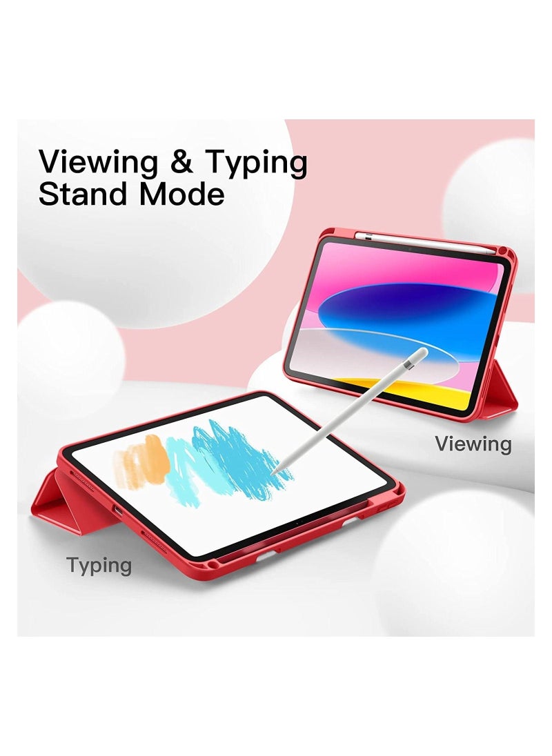 iPad Case (10.9 Inch, 2022 Model, 10th Generation) with Stylus Holder, Slim Tablet Cover with Soft TPU Back with Auto Sleep/Wake (Watermelon) - Image 5