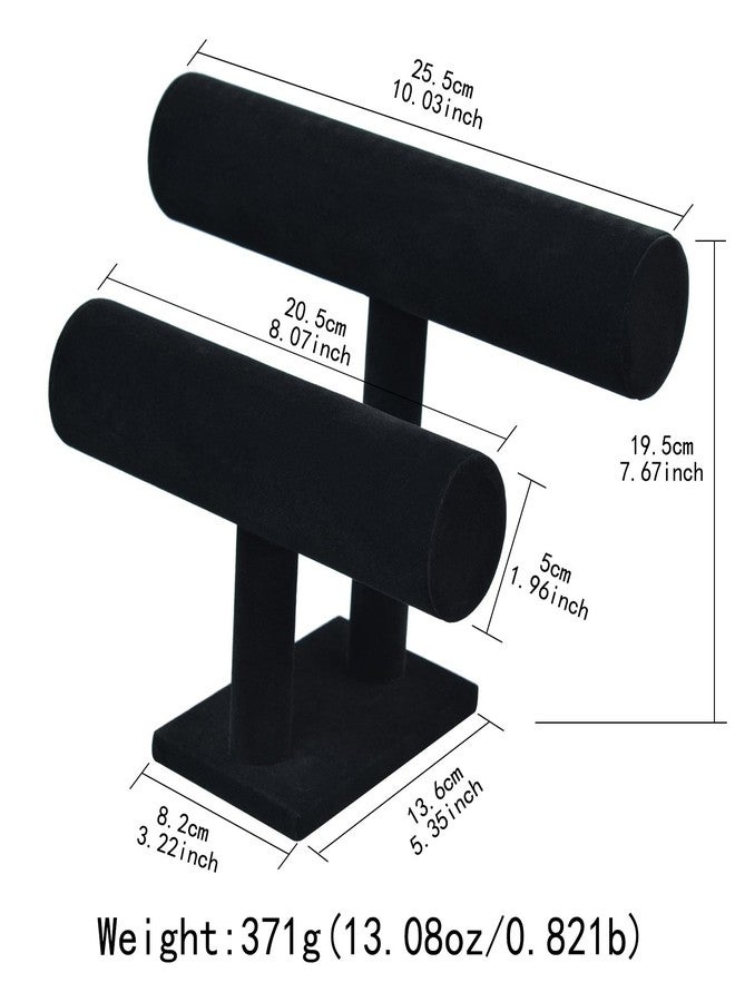 Stratalife Bracelet Holder Bracelet Organizer Bracelet Display Stand T-Bar Jewelry Display Necklace Holder Stand Watch Holder Jewelry Organizer for Bangle Necklace Black (2 Tair) - Image 5