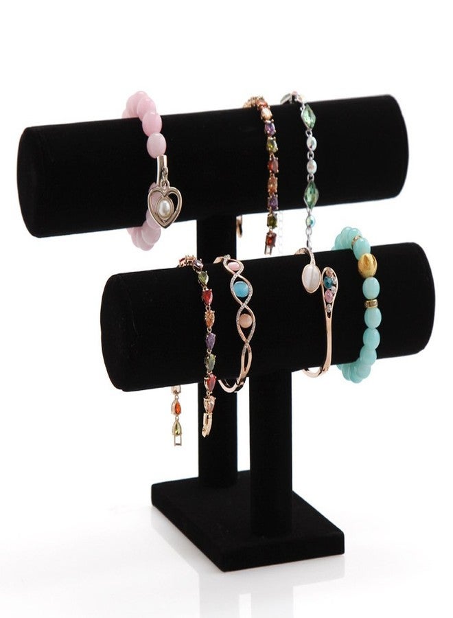Stratalife Bracelet Holder Bracelet Organizer Bracelet Display Stand T-Bar Jewelry Display Necklace Holder Stand Watch Holder Jewelry Organizer for Bangle Necklace Black (2 Tair) - Image 1