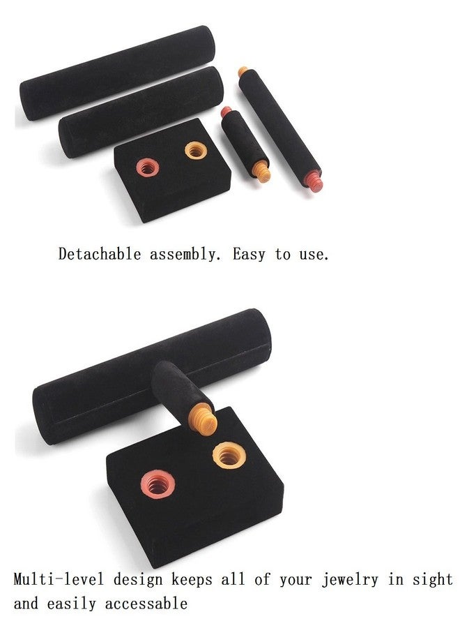 Stratalife Bracelet Holder Bracelet Organizer Bracelet Display Stand T-Bar Jewelry Display Necklace Holder Stand Watch Holder Jewelry Organizer for Bangle Necklace Black (2 Tair) - Image 4
