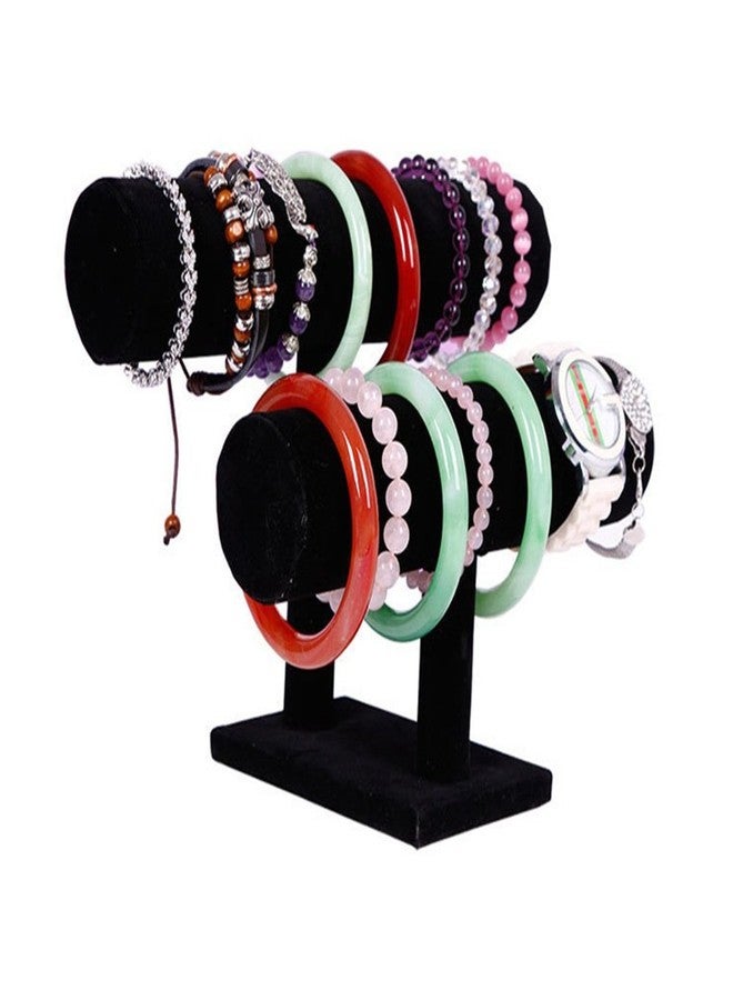 Stratalife Bracelet Holder Bracelet Organizer Bracelet Display Stand T-Bar Jewelry Display Necklace Holder Stand Watch Holder Jewelry Organizer for Bangle Necklace Black (2 Tair) - Image 2