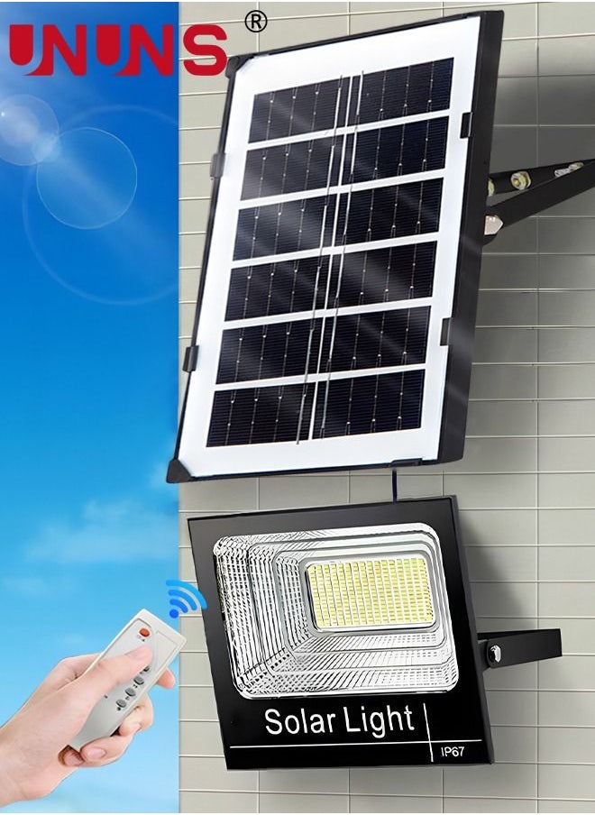 UNUNS led Solar Flood light,50W Light Control Floodlight With Remote Control And Timer Function,Outdoor Indoor Motion Sensor,Separated Cables IP67 Waterproof Solar Lights For Barn,Garage,House,Pool  - Image 1