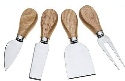 Iktu 4 Pieces Set Cheese Knives with Wood Handle Steel Stainless Cheese Slicer Cheese Cutter - Image 1