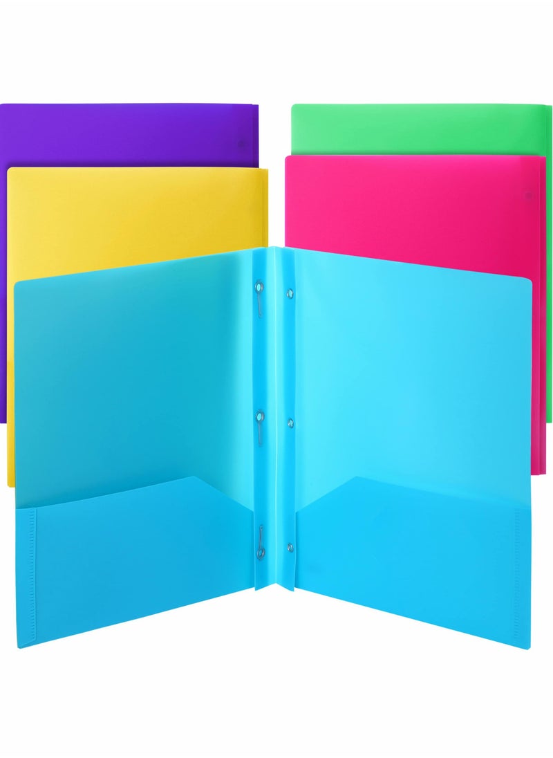 Excefore - Folders with Pockets and Prong, Plastic, Pocket Folders, Folders with Prongs, File Folders with Fasteners, 2 Pocket Folder, Folder with Pockets, Two Pocket Folder, 3 Prong Folders. 5 PCS - Image 1