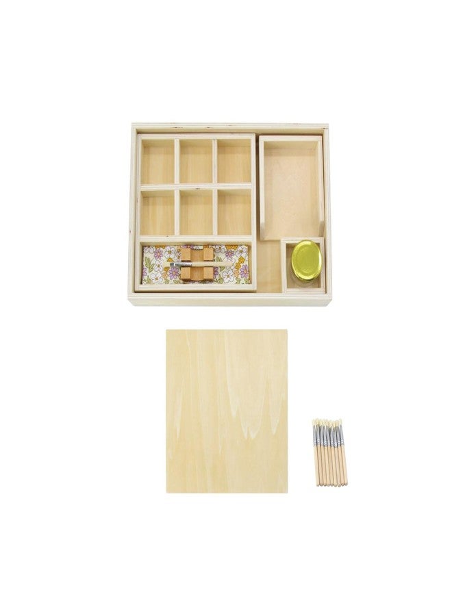 Kiddison Gluing Activity Montessori Glue Box with Jar & 10Brushes Montessori Toys - Image 1