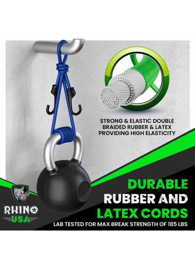 Rhino USA RHINO USA Bungee Cords with Hooks - Heavy Duty Outdoor 28pc Assortment with 4 Free Tarp Clips, Drawstring Organizer Bag, Canopy Ties & Ball Bungees  - Image 2