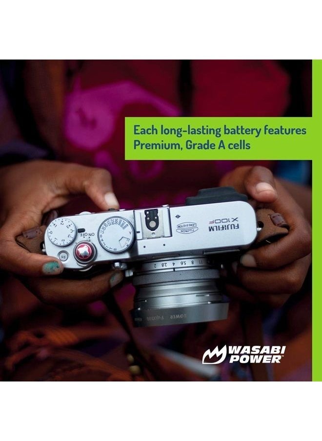 Wasabi Power - Battery (2-Pack) and Charger for Fujifilm NP-95 and Fuji FinePix REAL 3D W1, X100, X100S, X-S1 - Image 1