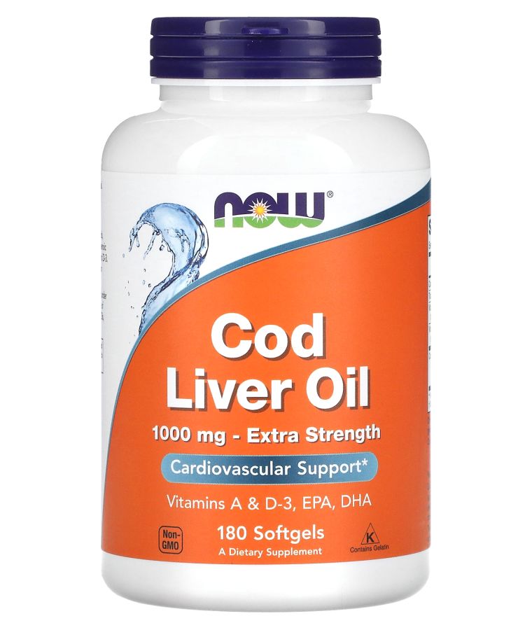 Cod Liver Oil 1000 mg 180 Softgels