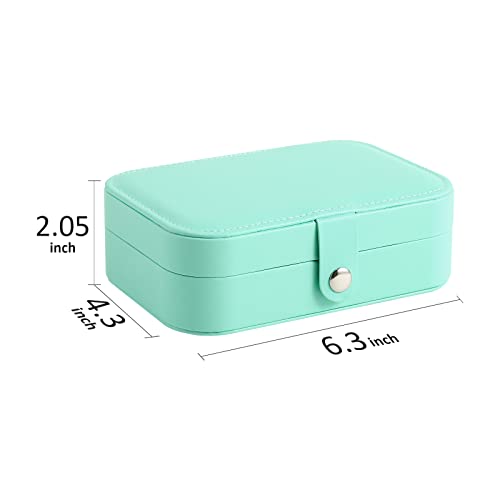 CASEGRACE Small Jewelry Box For Women Travel Jewelry Organizer Double Layer for Necklace Earring Rings Jewelry Holder Case - Image 2