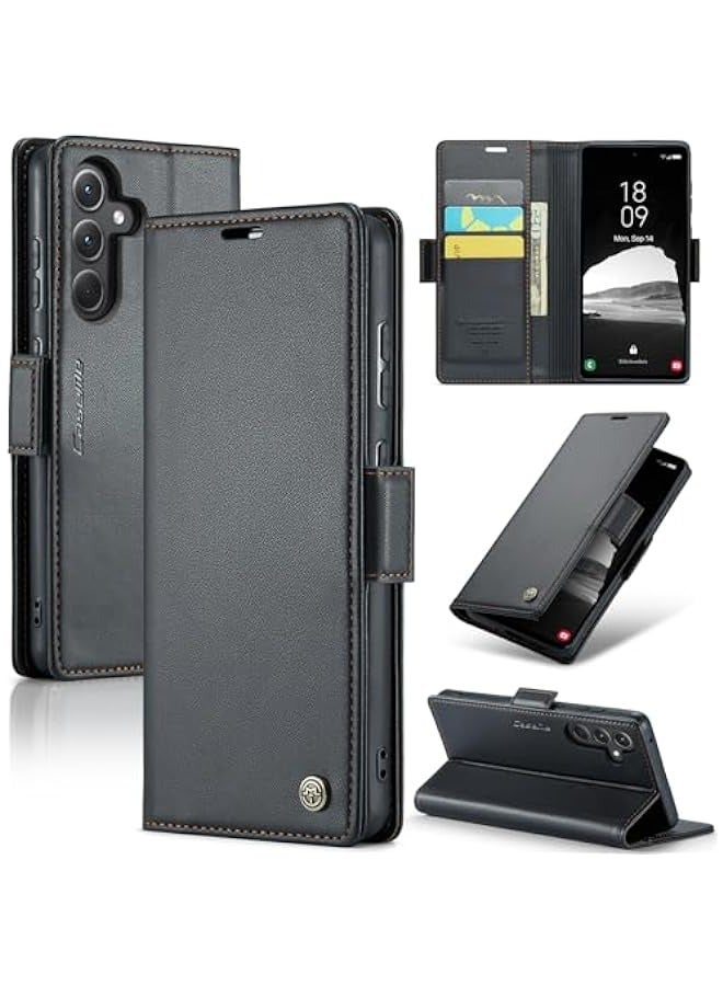 Samsung Galaxy A35 5G Wallet Case - RFID Blocking PU Leather Flip Cover  - Image 1